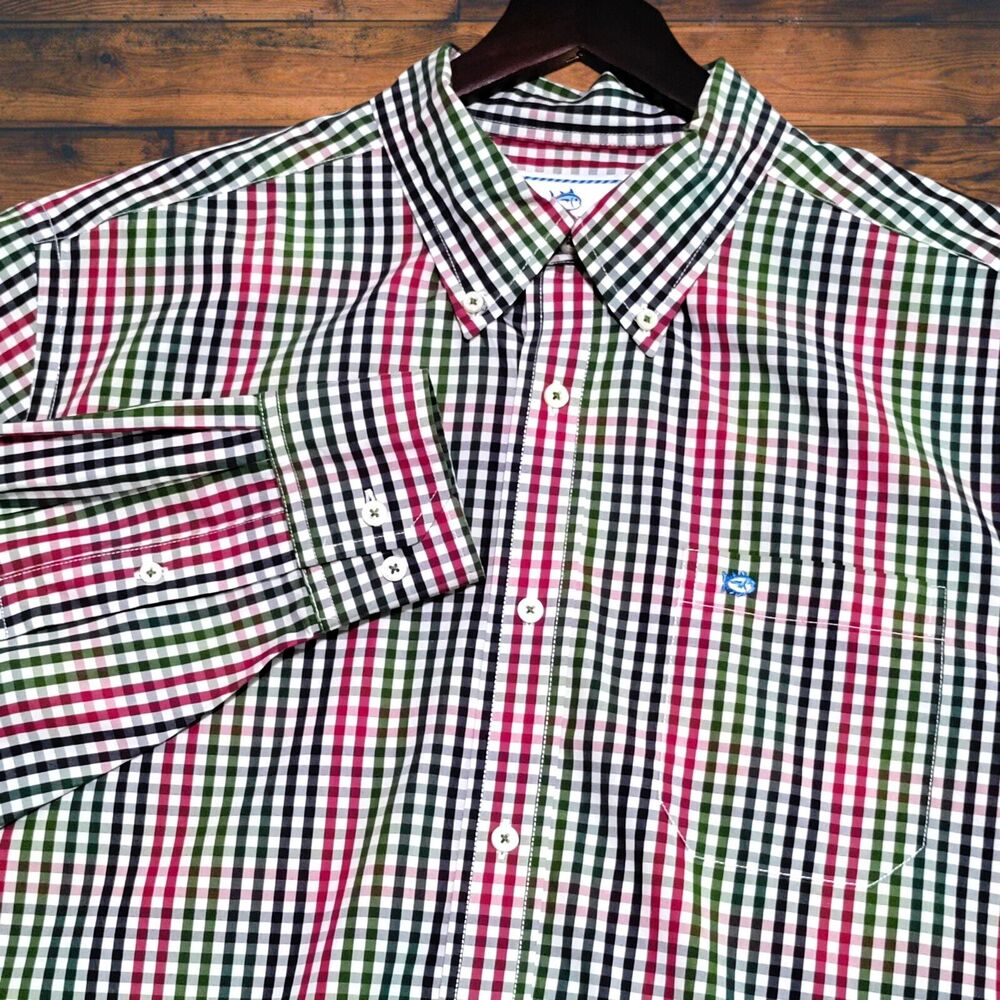 Southern Tide Shirt Mens Large Classic Fit Check Plaid Long Sleeve Button Up